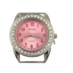 Mossie Round Pink w/Faux Diamonds Art Deco Face Watch